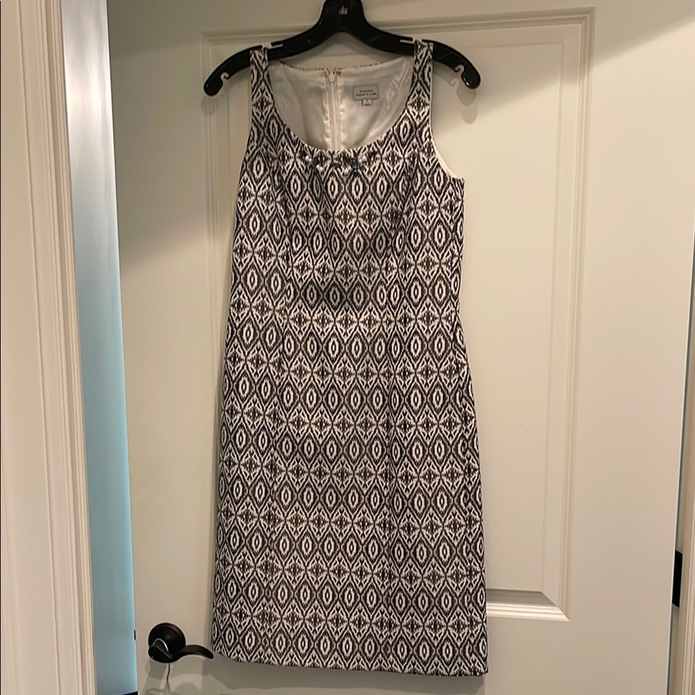 Tahari Black and White Sheath Midi Dress